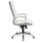 Modern Conference Chair with Thin Cushions in White side view