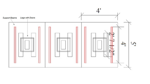 5ft Wide Conference Tabletop Sketch