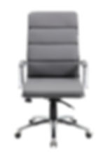 Modern Conference Chair with Thin Cushions in Gray front view