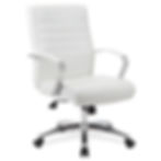 Lower Back or Shorter Conference Chairs in White, Cushioned, Modern