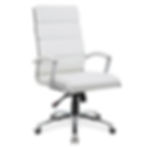 Modern Conference Chair with Thin Cushions in White angle view
