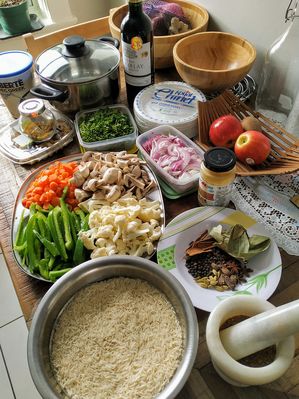 Subz biryani assortment