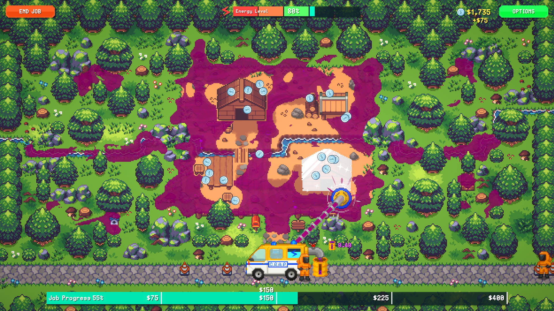 Official Sludgineers screenshot of an early cleanup job