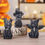 Thumbnail: 1PC Black Cat Statue Witch Gothic Decor Hand Painted Sculpture Halloween Desk Or