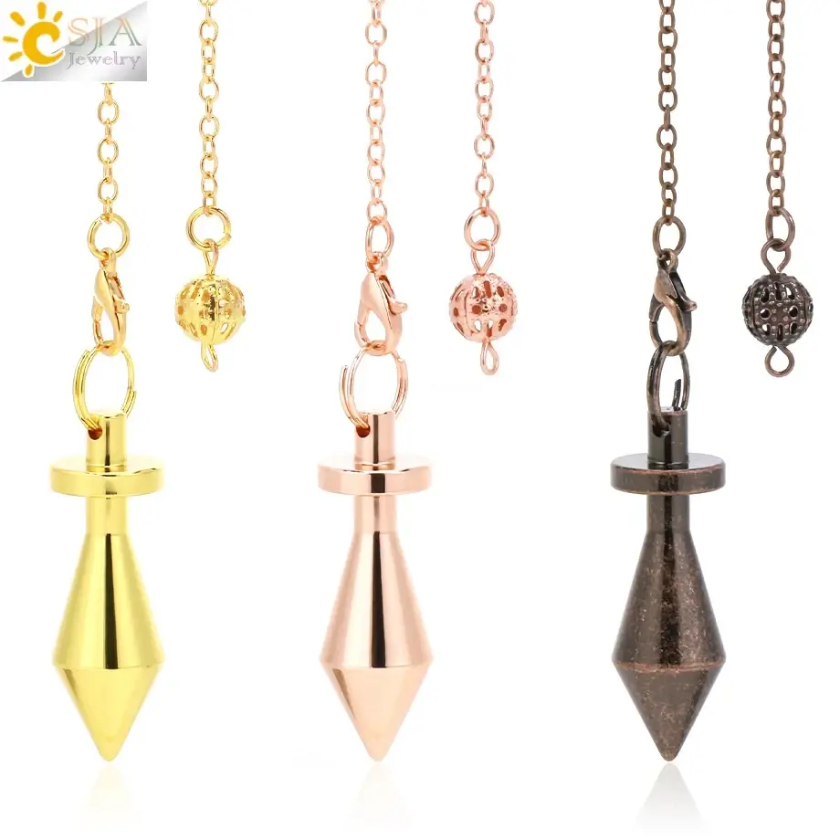 Thumbnail: CSJA Water Drop Natural Stone Pendulum for Dowsing Spiritual Divination Wicca He