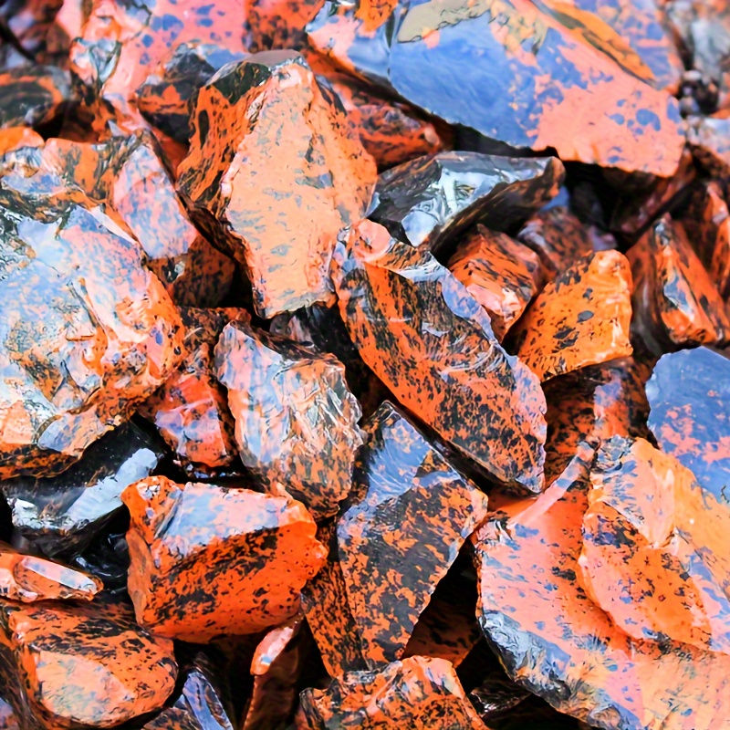 1Lb/460G Red Obsidian Crystal Rocks Raw Stones for Tumbling, Red Obsidian Crysta