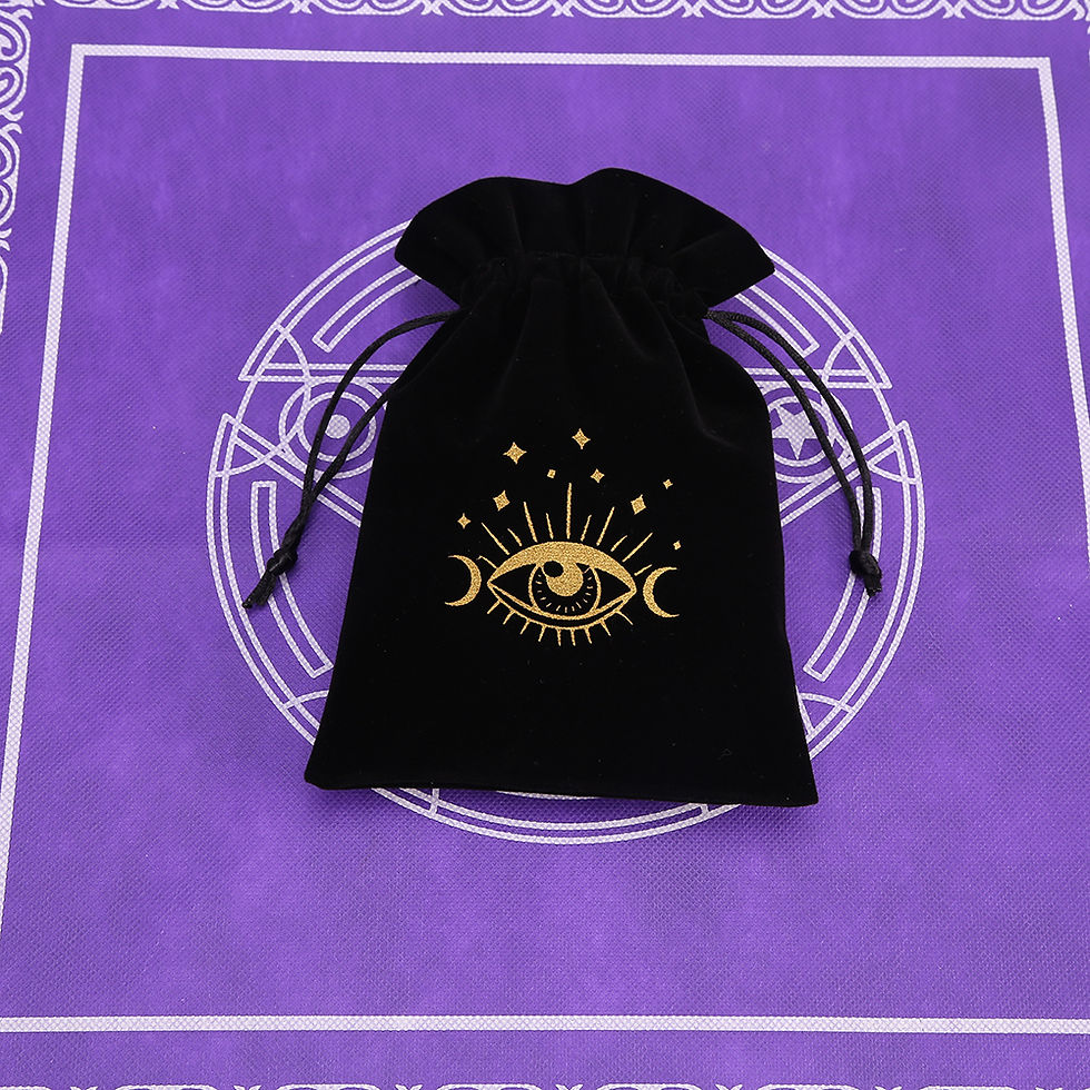 Thumbnail: 1Pcs 13x18cm Tarot Storage Velvet Bag Drawstring Pocket Board Game Card Embroide