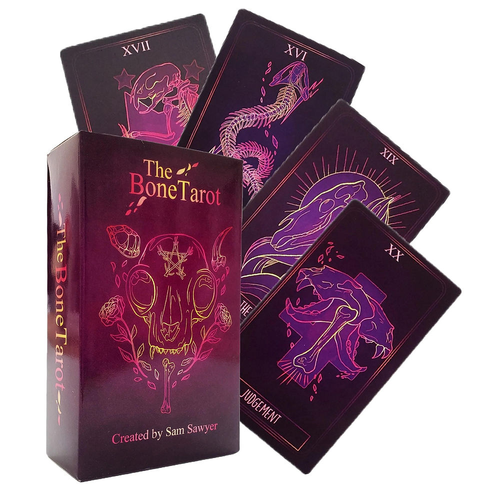 The Bone Tarot Card Deck - 78-Card Set with Paper Guidebook, English Edition - L