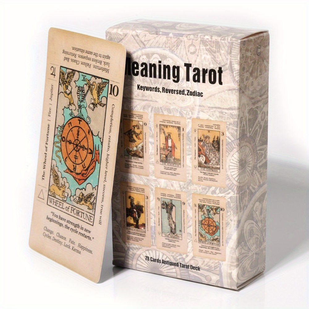 Meaning Tarot Beginner Tarot Deck, Suitable for Friends, Family Gatherings, 78 F