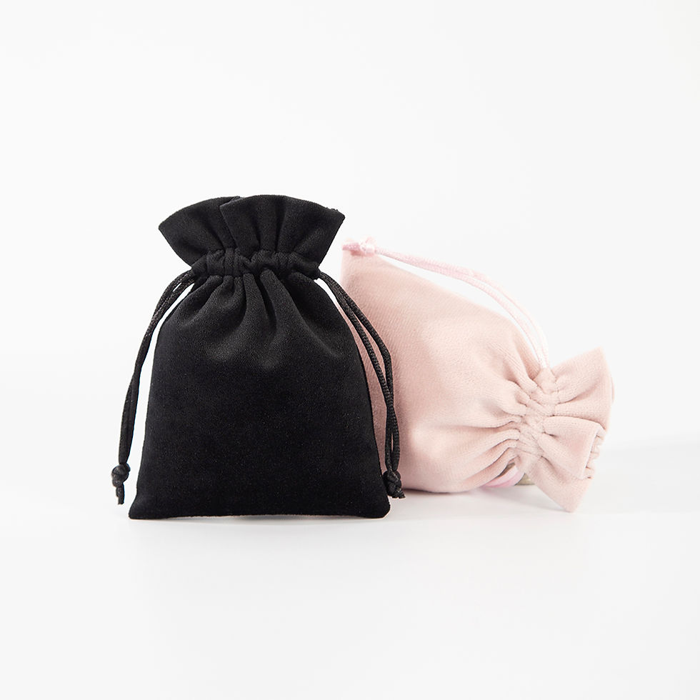 Thumbnail: 5pcs Bulk Earrings Rings Drawstring Packaging Bag For Jewelry Velvet Organizer P