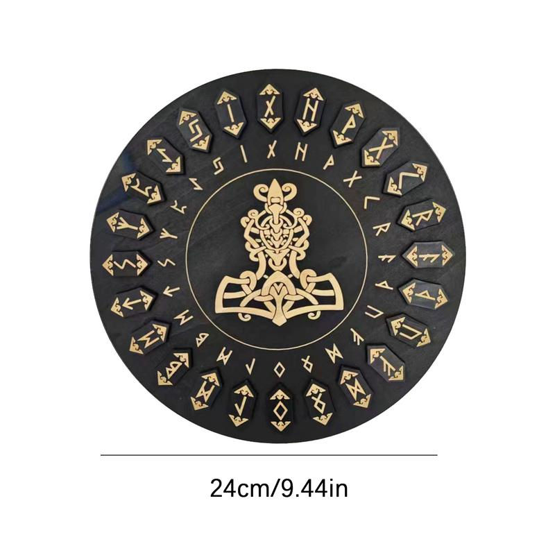 Thumbnail: Witch Runes Set 25pcs Wooden Witch Craft Runes With Disk Decorative Witch Suppli