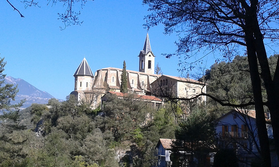 El Santuari de Lourdes per darrera