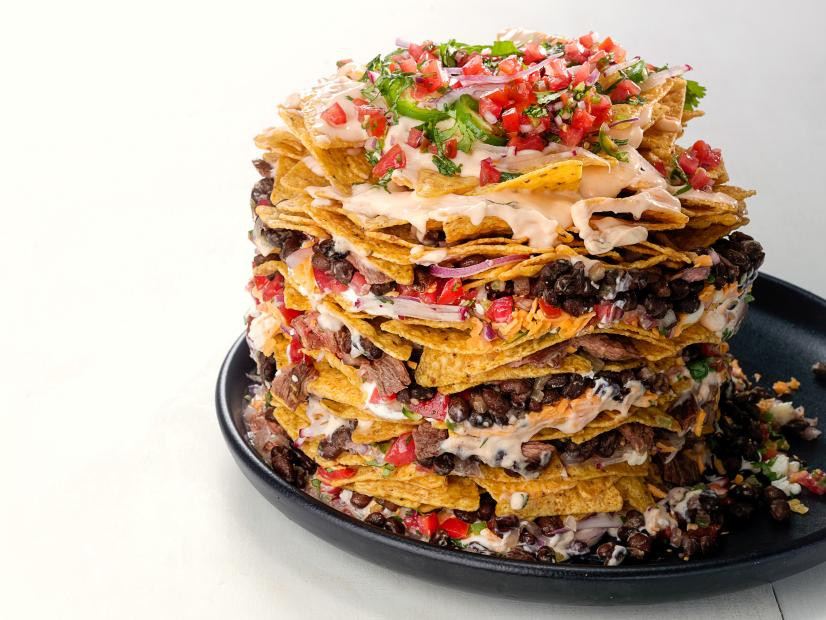 Piled high trashcan nachos