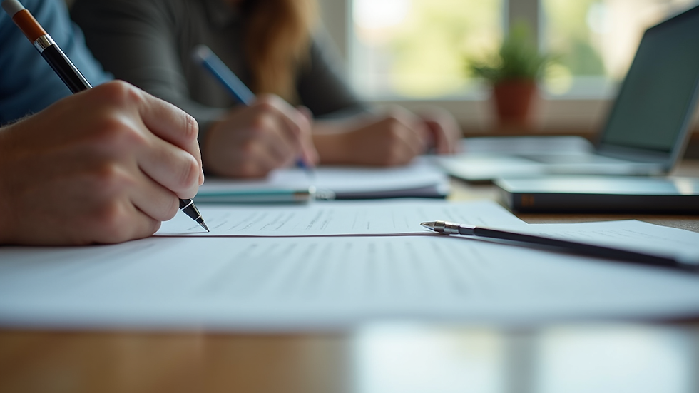 Close-up view of study materials and notes on a desk in a tutoring session