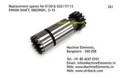 PINION SHAFT, D8039001, Z=15