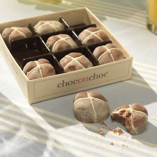 Mini Chocolate Hot Cross Buns from Choc On Choc
