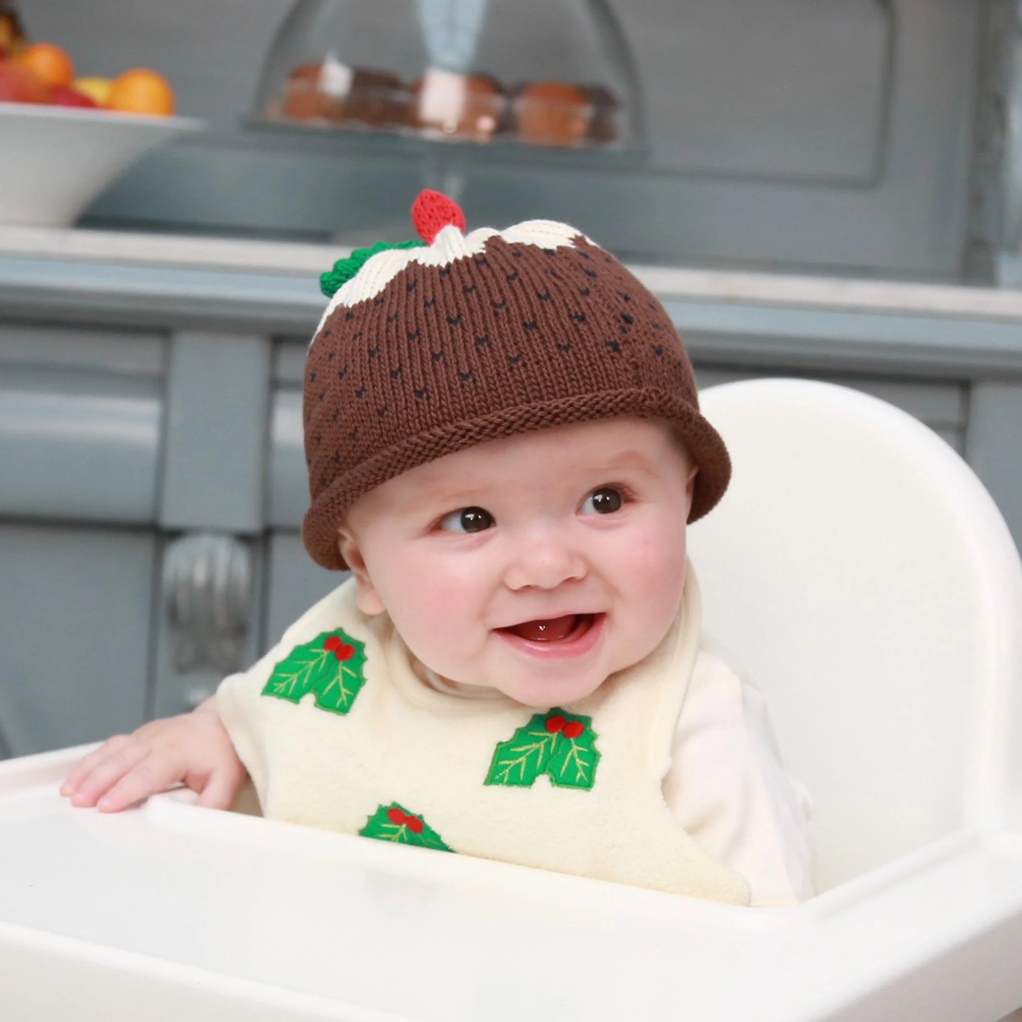 Merry Berries Knitted Christmas Pudding Hat