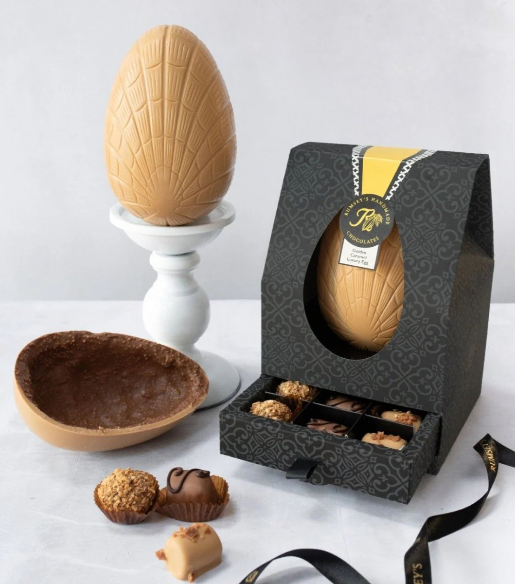 Luxury Chocolate Caramel Easter Egg from Rumsey's
