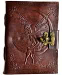 Fairy Moon leather blank book w/ latch