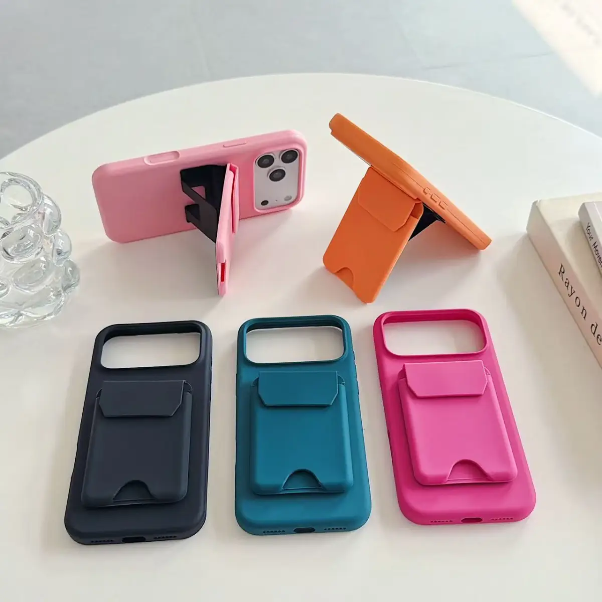 Funda Silicón Premium con Tarjetero y Soporte Plegable | Mayoreo | Selicell