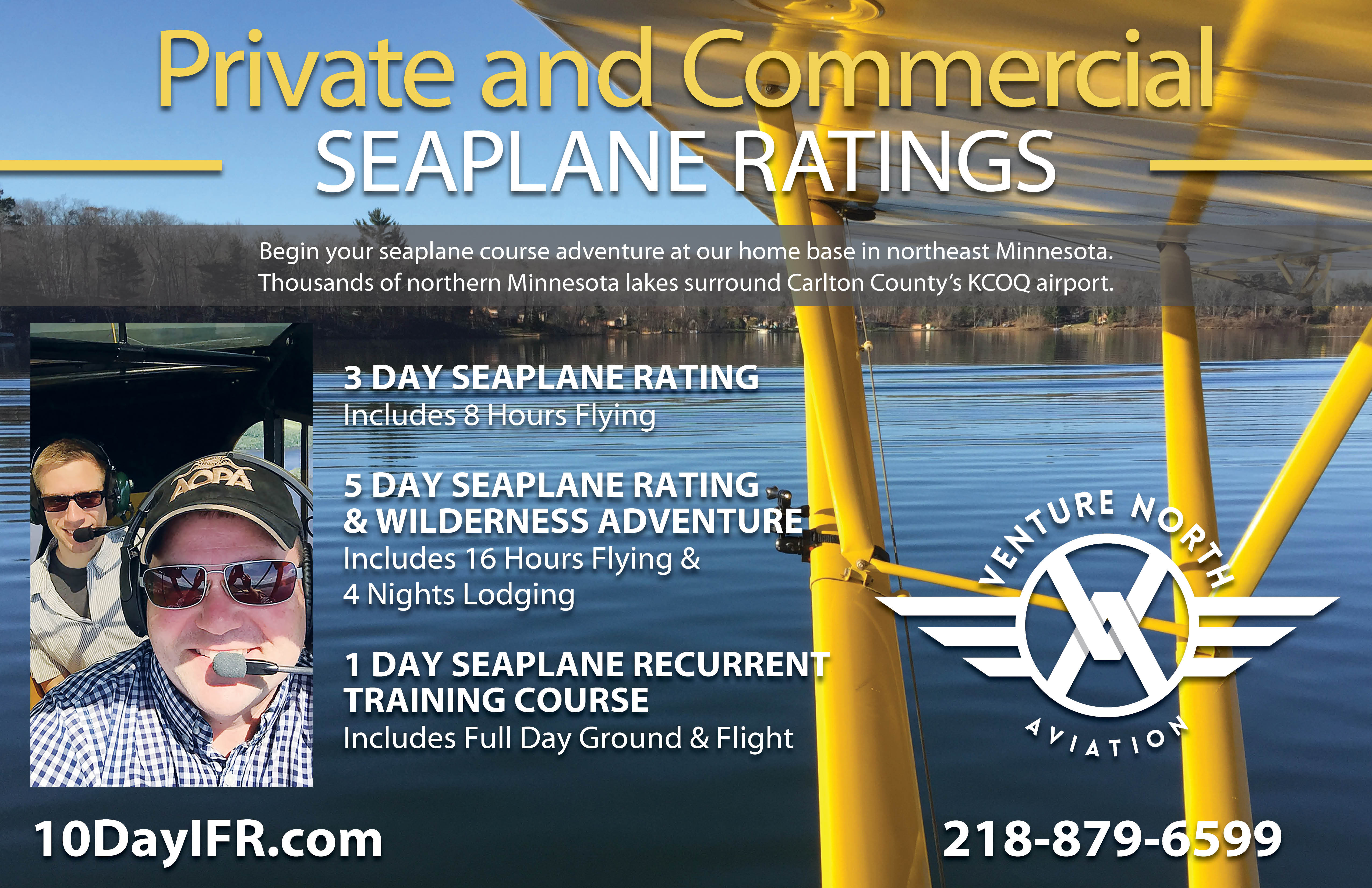 3 Day Seaplane Rating Course Call 2188796599