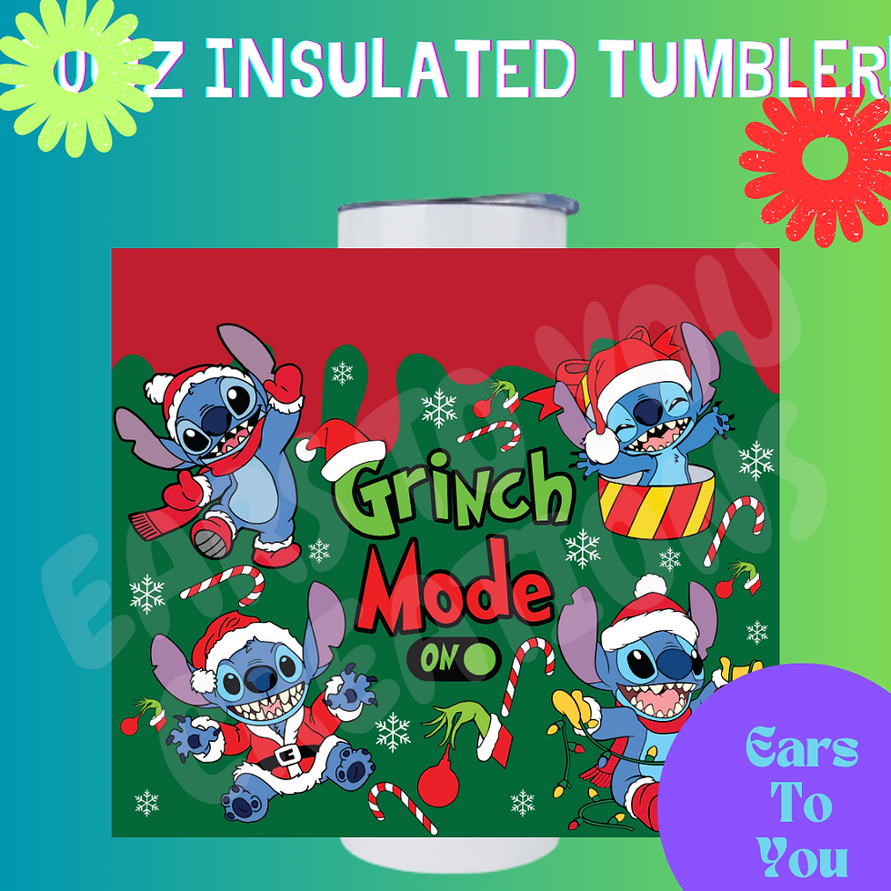 Stitch Grinch Mode Christmas 20oz Insulated Tumbler