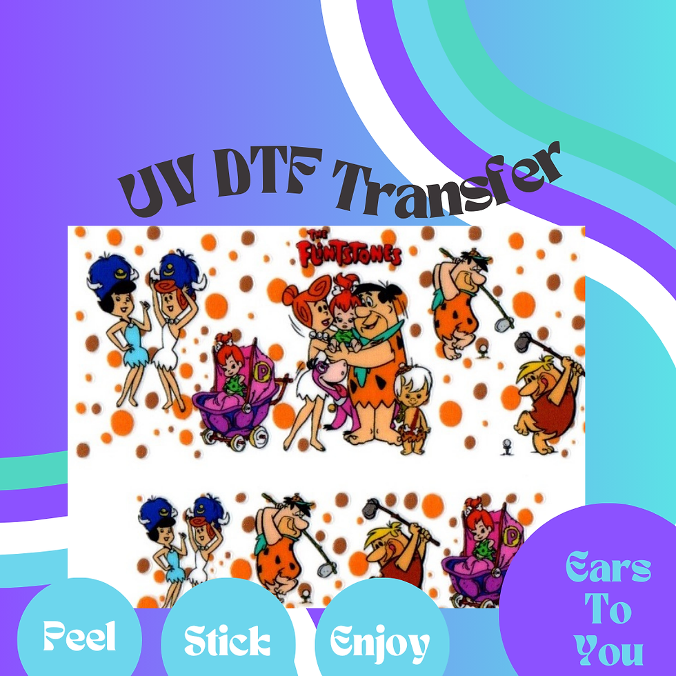 Flinstones Tumbler Keychain UV DTF Transfer