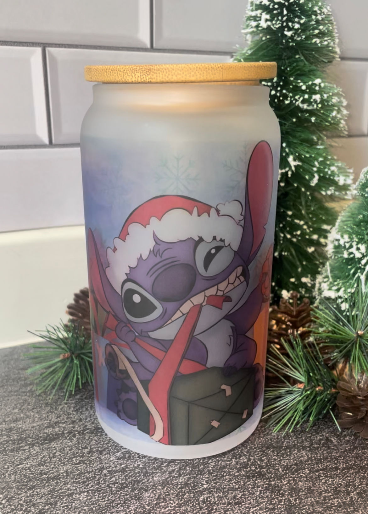 Christmas Stitch 16oz Frosted Beer Can