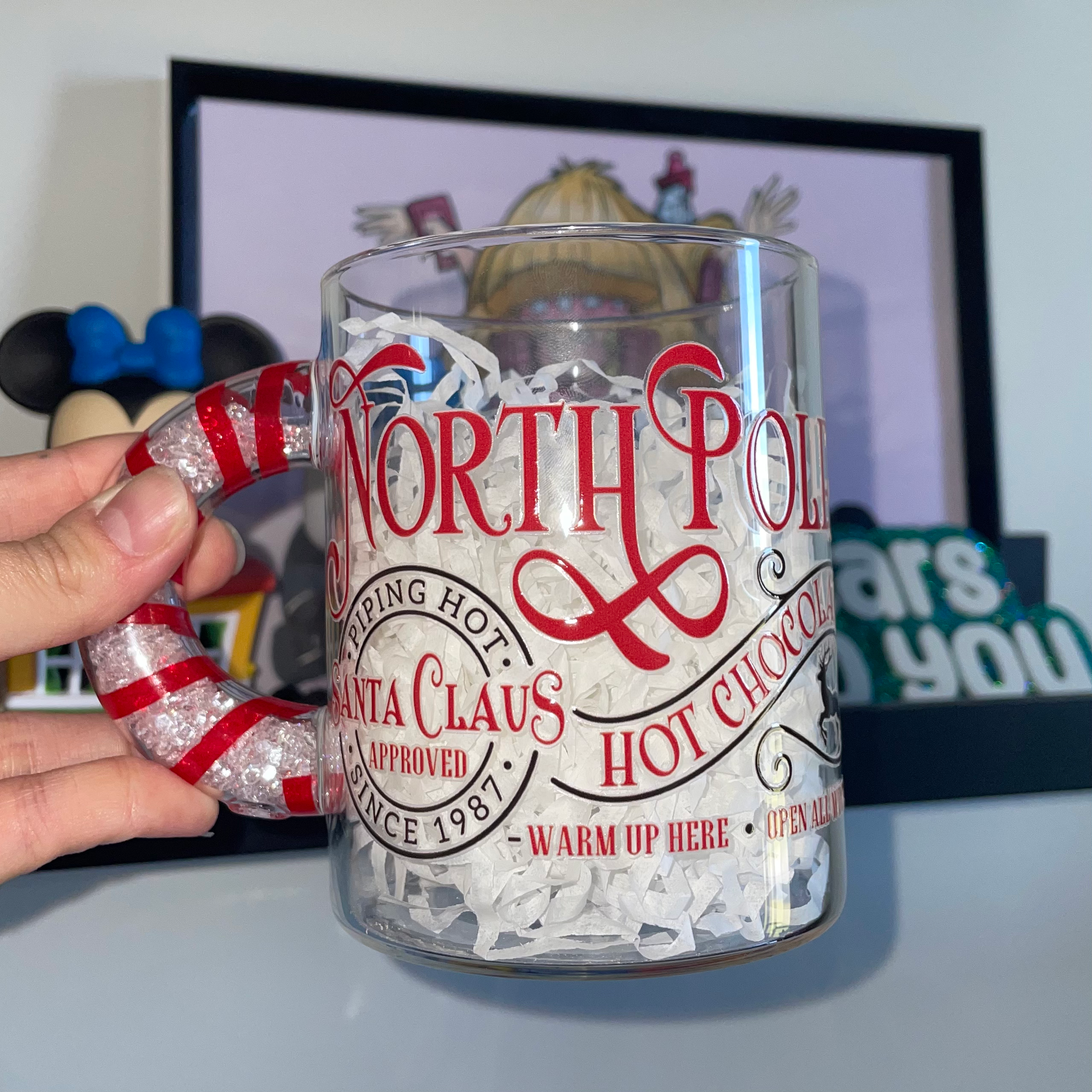 North Pole Hot Chocolate 390ml Glass Mug