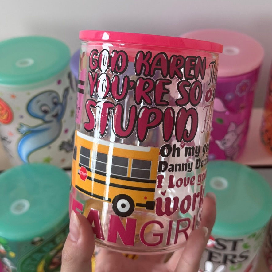 Thumbnail: Mean Girls 17oz Glass Mug with UV DTF