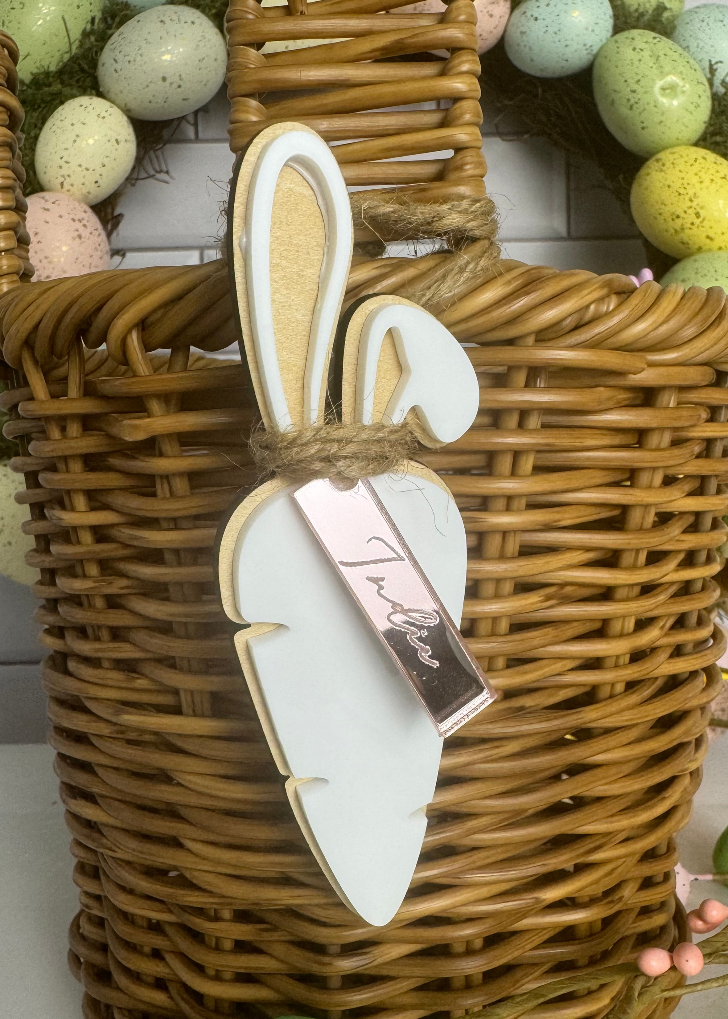 Personalised Carrot Easter Name Tag