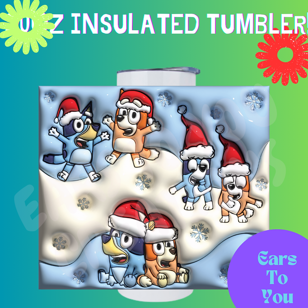 Bluey + Bingo Christmas Puff 20oz Insulated Tumbler