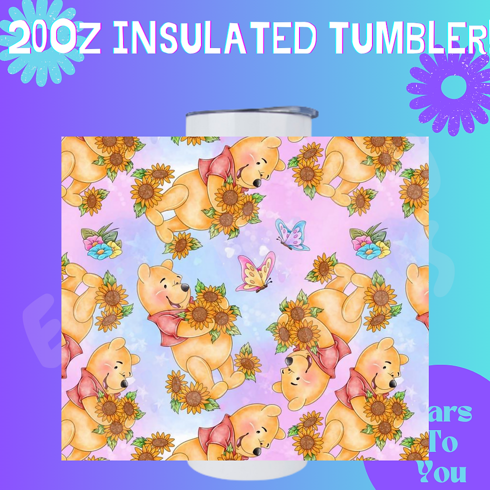 Sunflower Pooh Bear 20oz Insulated Tumbler