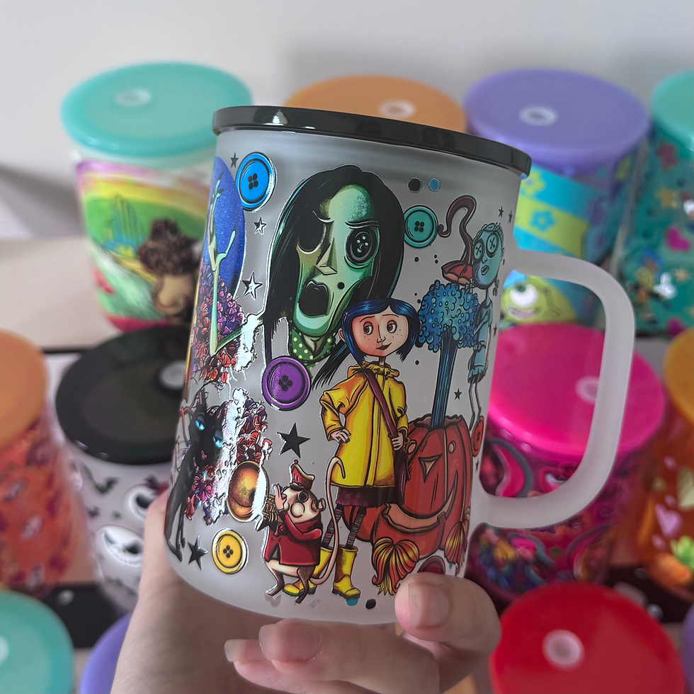 Thumbnail: Coraline Glass Mug with UV DTF