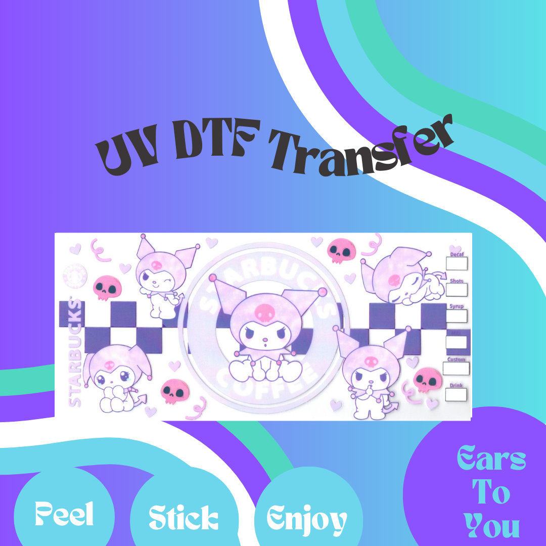 Kuromi Starbucks Holographic 16oz UV DTF Transfer
