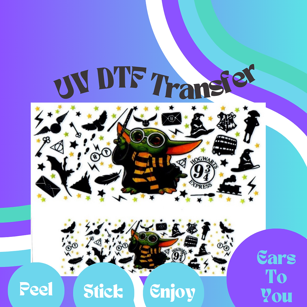 Grogu Tumbler Keychain UV DTF Transfer