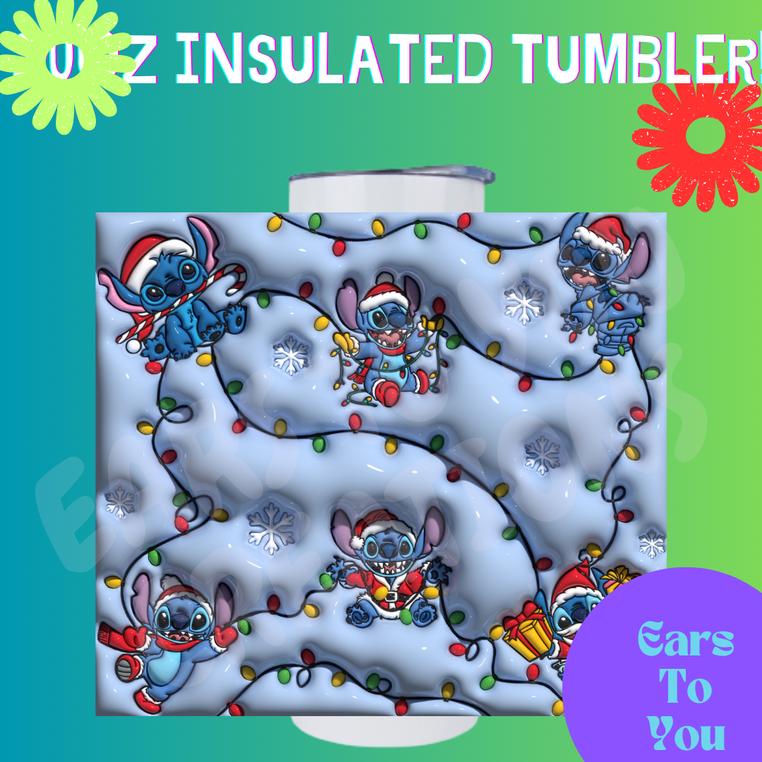 Stitch Christmas Puff 20oz Insulated Tumbler