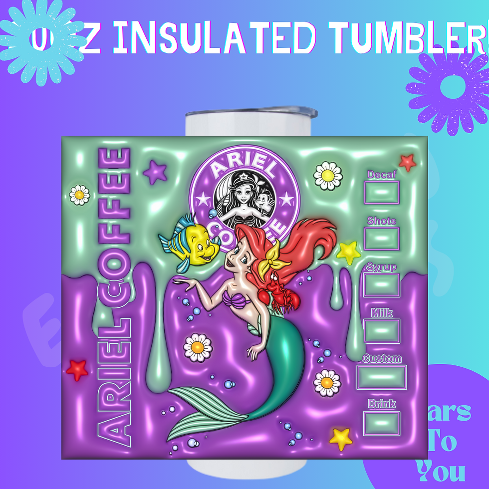 Little Mermaid Puff 20oz Insulated Tumbler