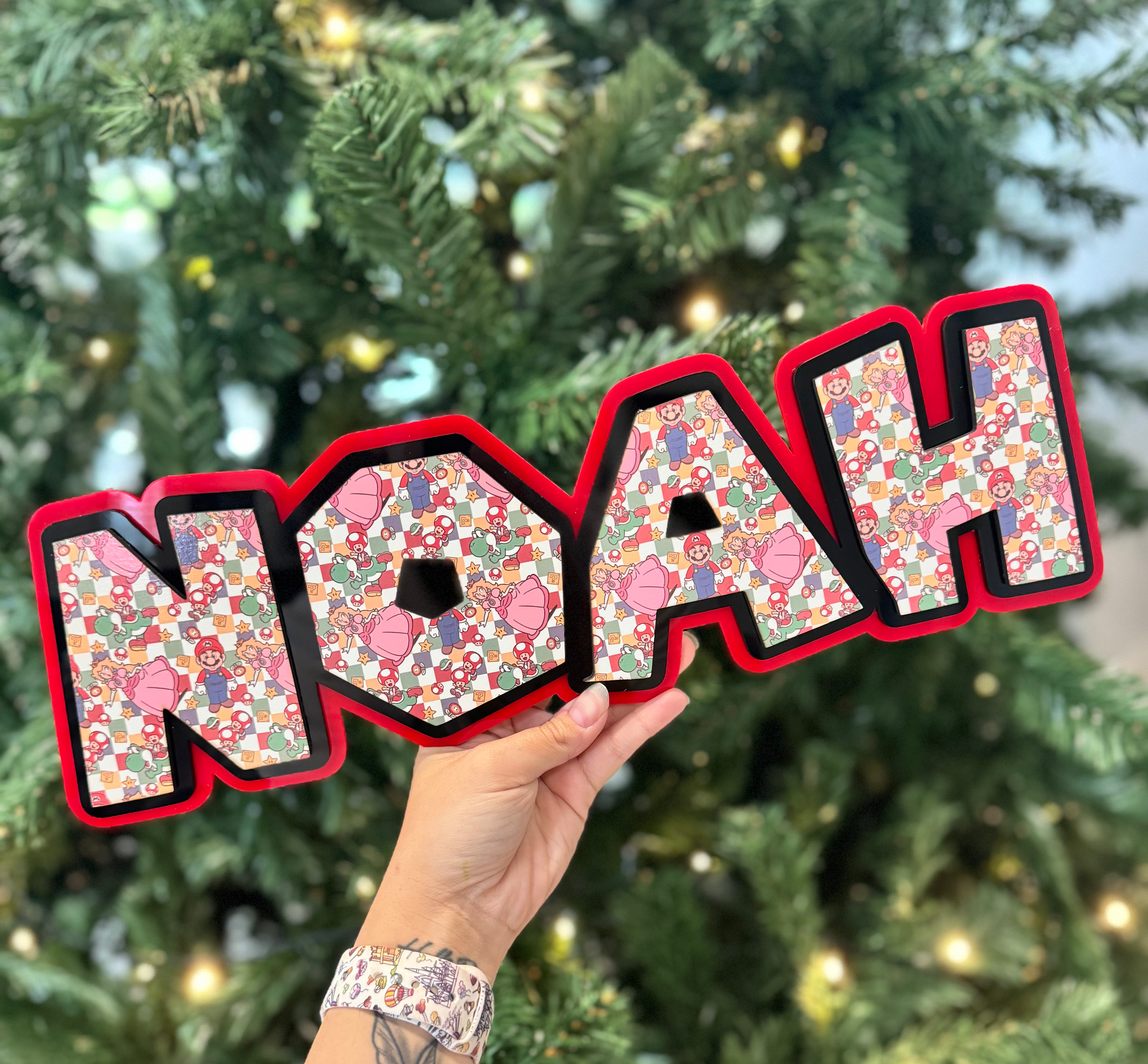 Super Mario Triple Layer Name Sign