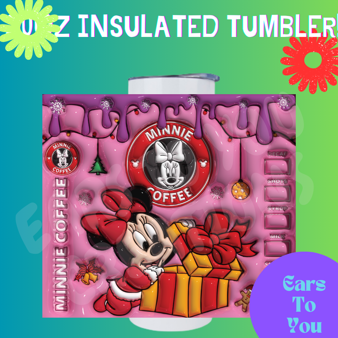 Baby Minnie Christmas Puff 20oz Insulated Tumbler