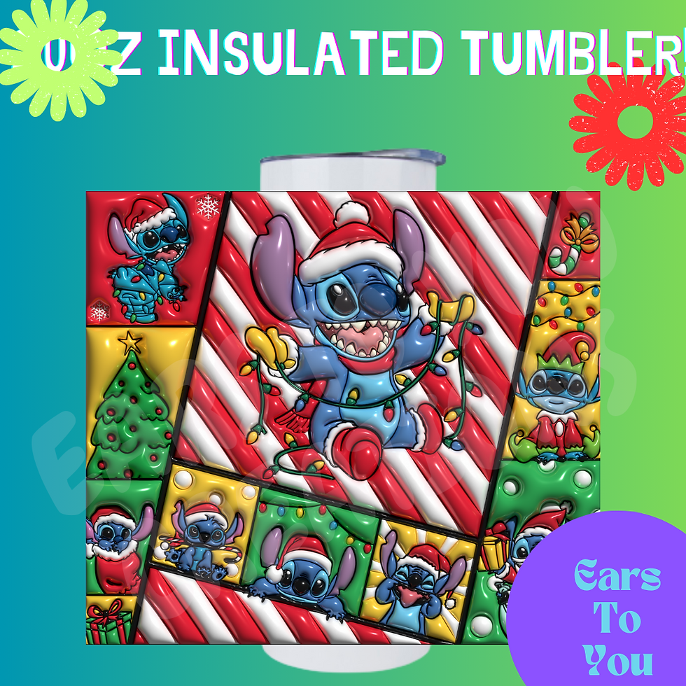 Stitch Christmas Puff 20oz Insulated Tumbler