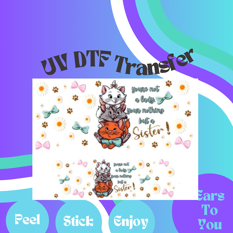 Aristocats Tumbler Keychain UV DTF Transfer