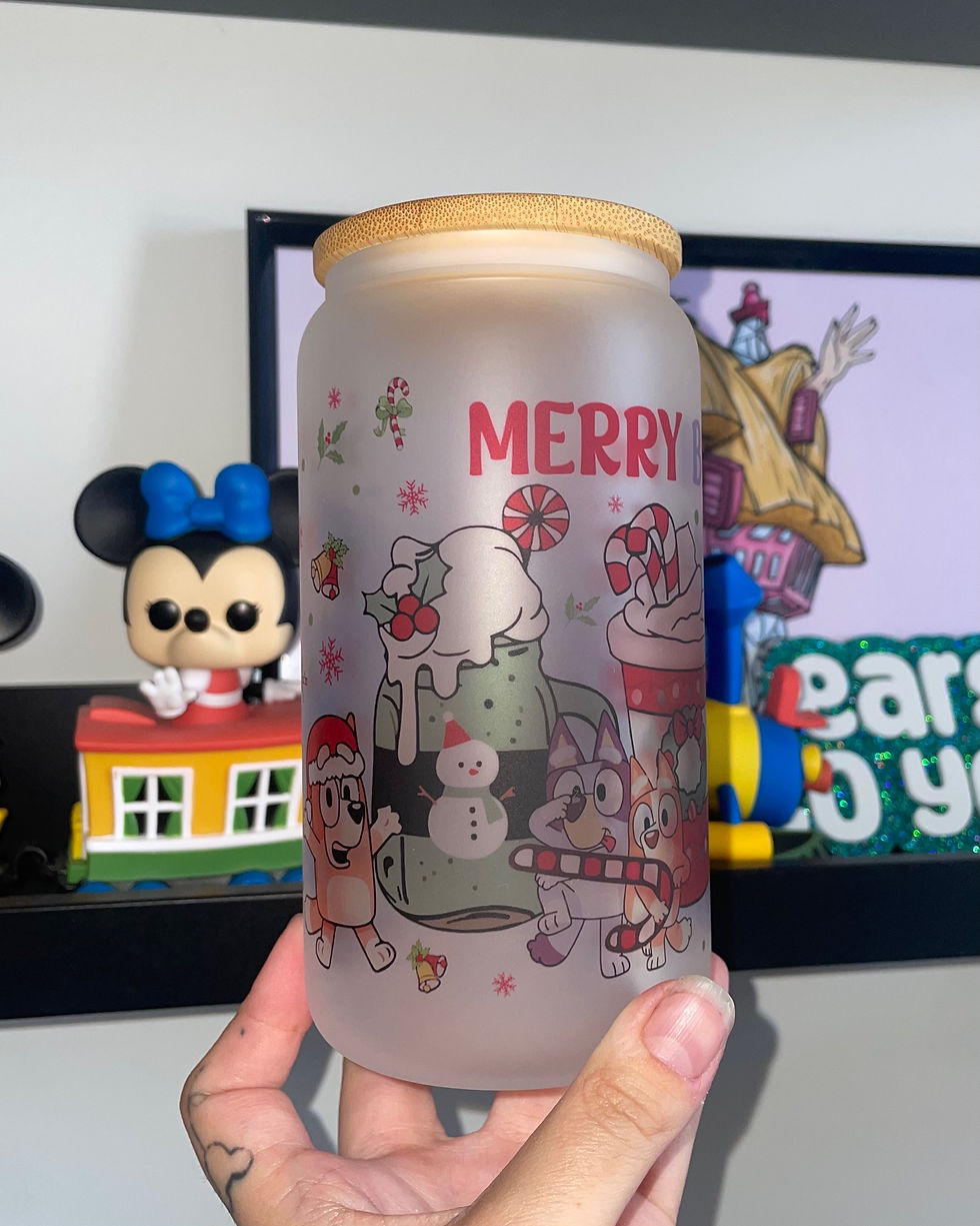Christmas Bluey 16oz Frosted Beer Can