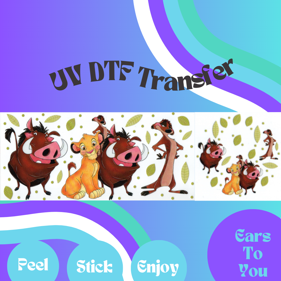 Lion King 16oz  with Lid UV DTF Transfer