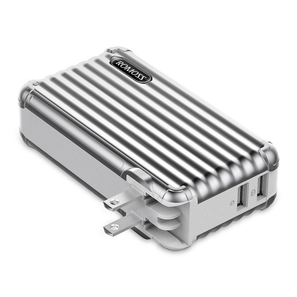 10000mAh 2-in-1 Power Bank and Wall Charger, ROMOSS UP10 Dual Port USB Portable