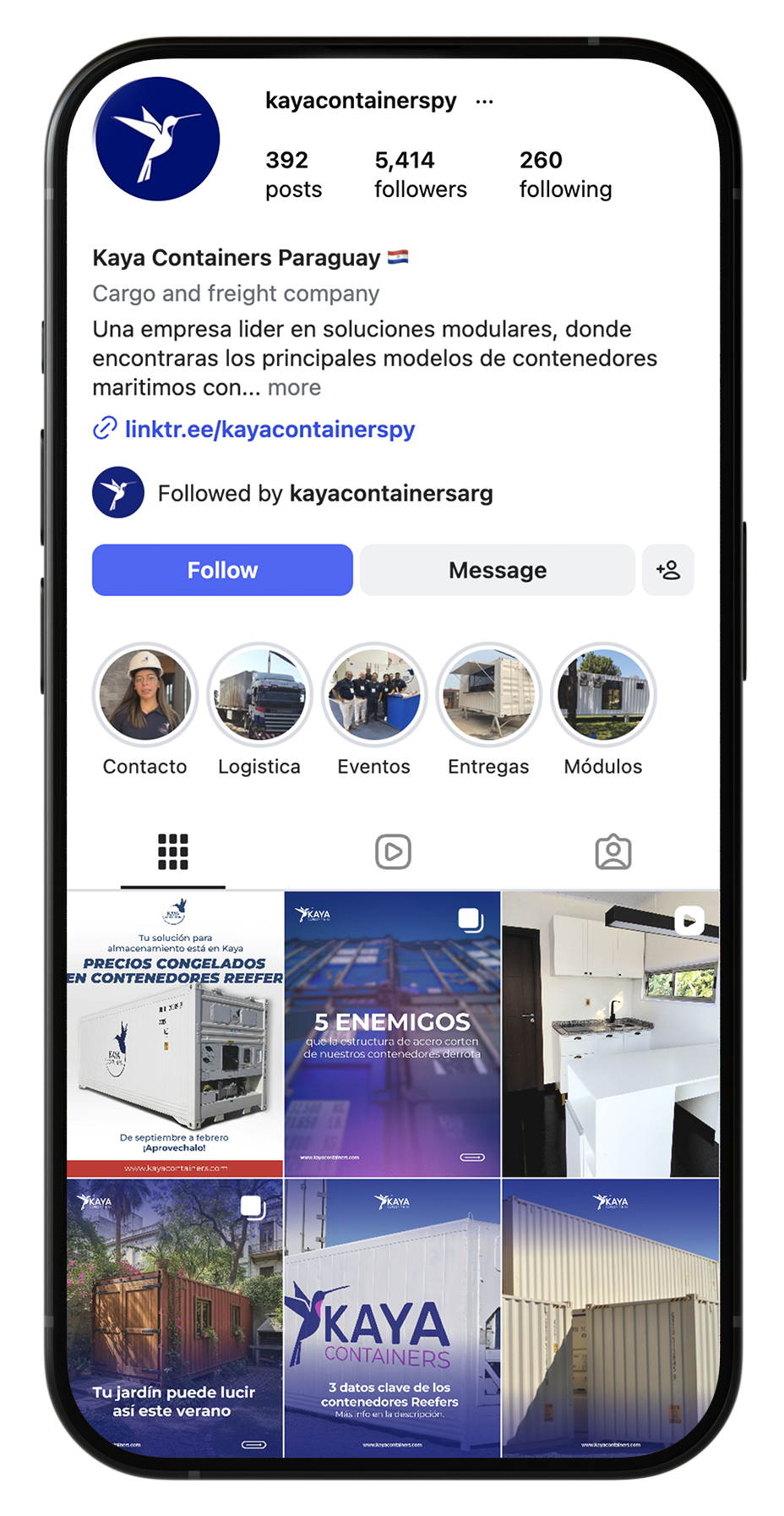 Screenshot dell'Instagram di Kaya paraguay