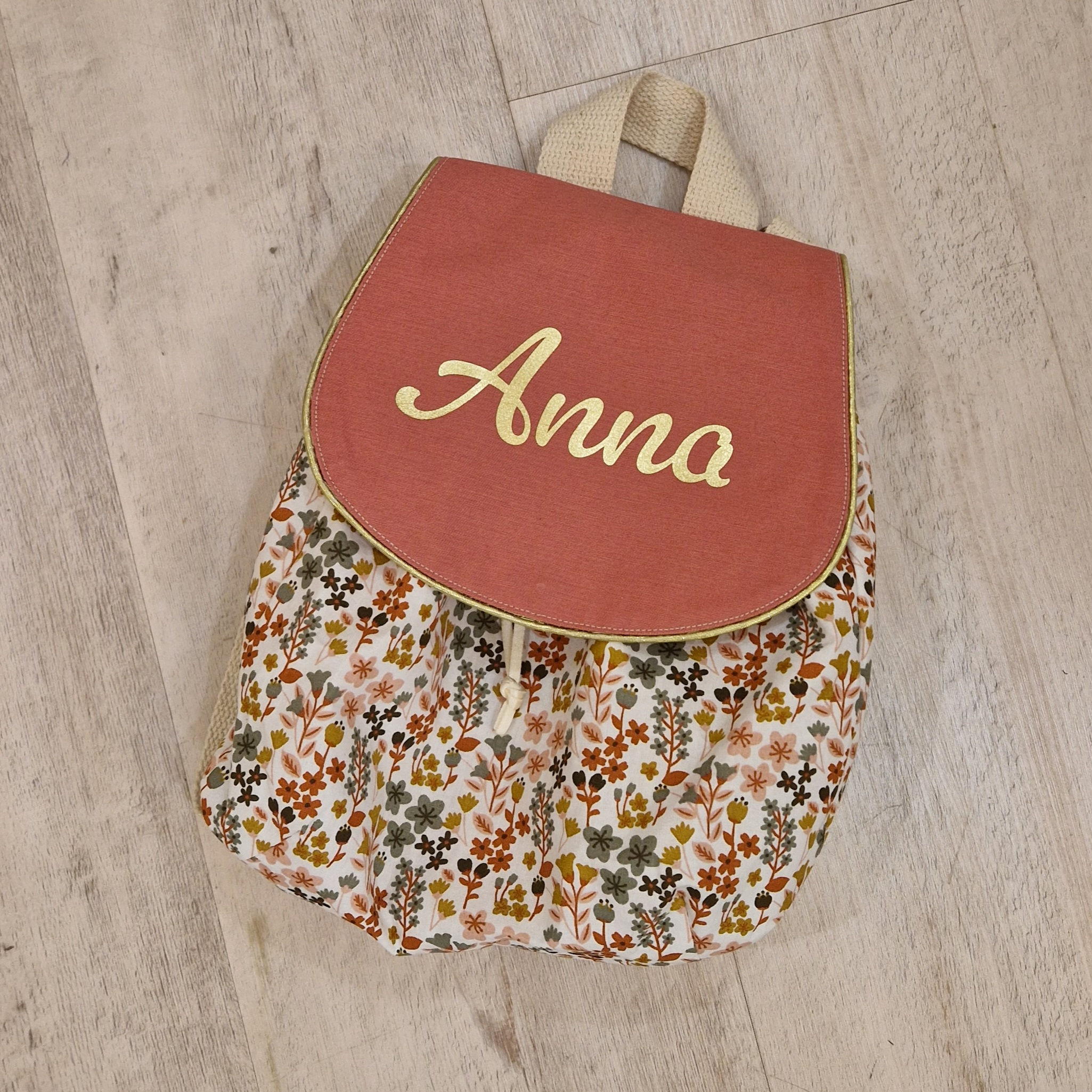 Sac à dos enfant personnalisable Ecole/Crèche fleurs automne