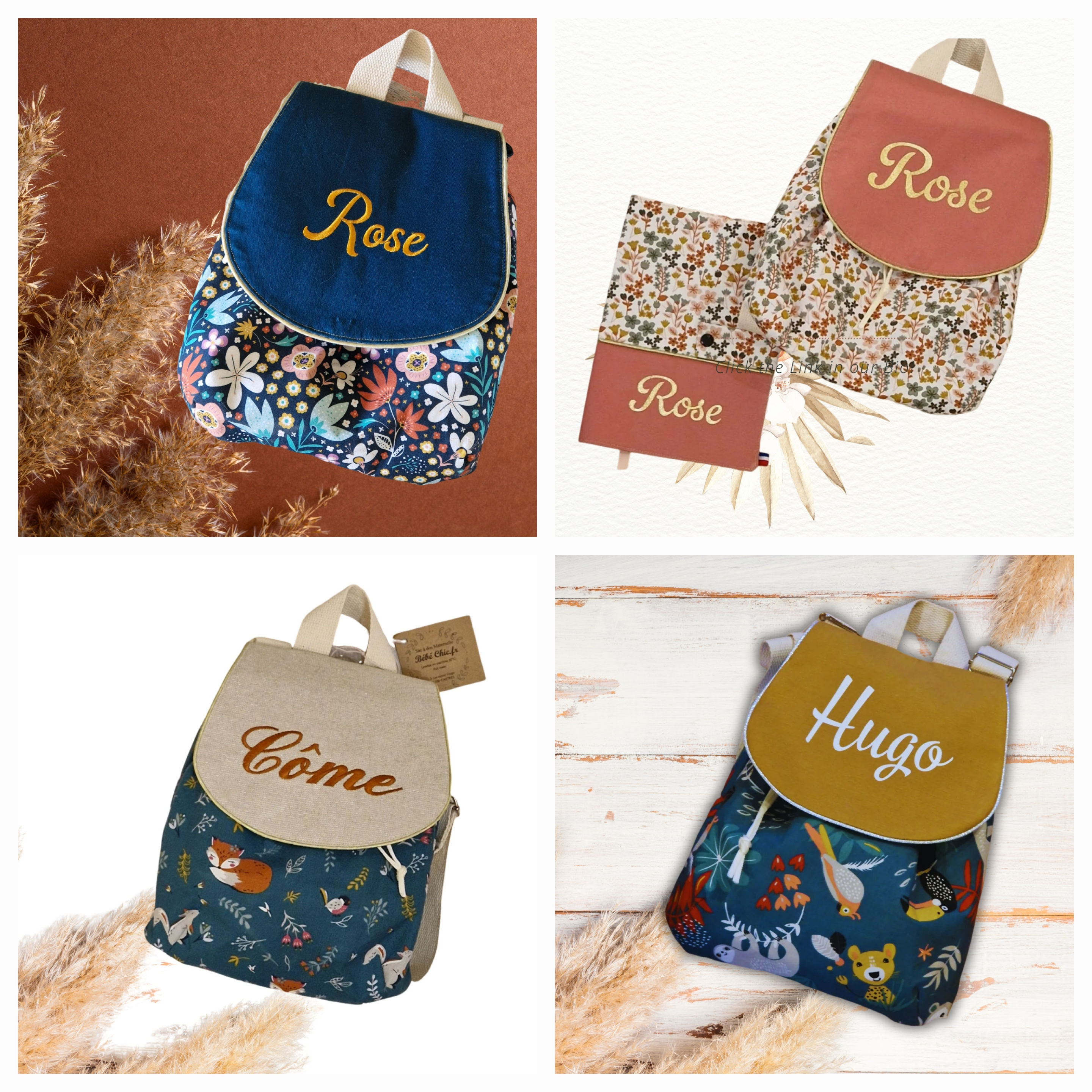 Sac à dos école maternelle sac crèche 100% personnalisable, brodé avec prénom.