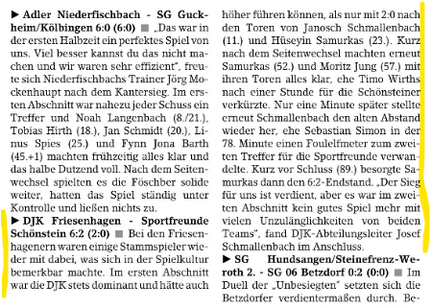 3. Sieg in Folge - 1. Mannschaft gewinnt 6:2