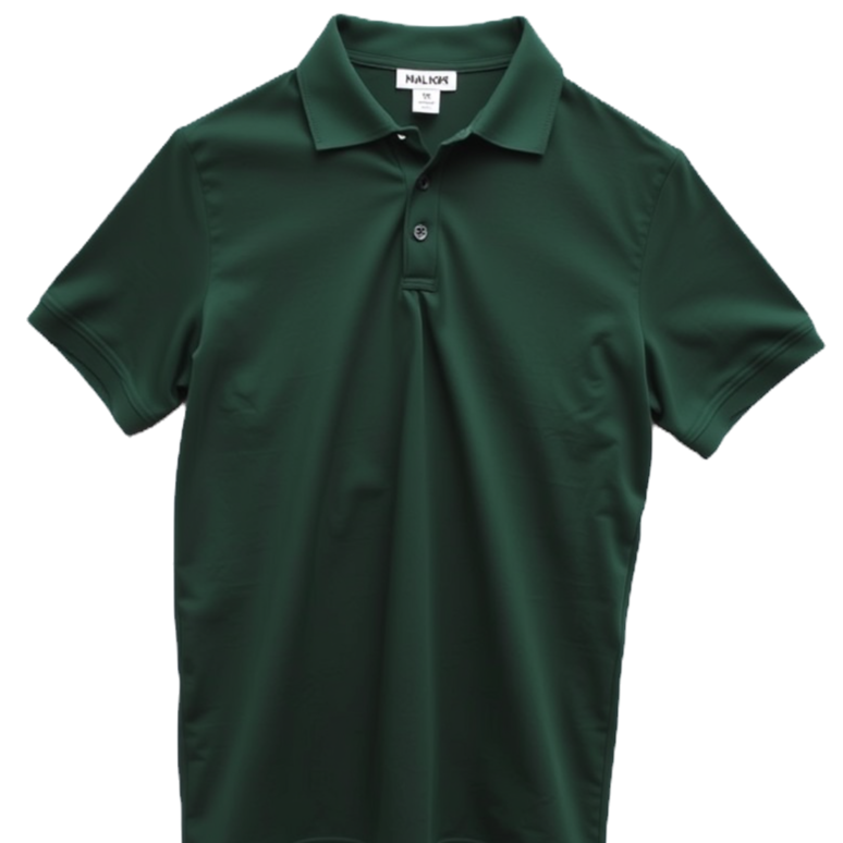 Thumbnail: Dark Green short-sleeve moisture-wicking jersey polo shirt by Kulu Wear